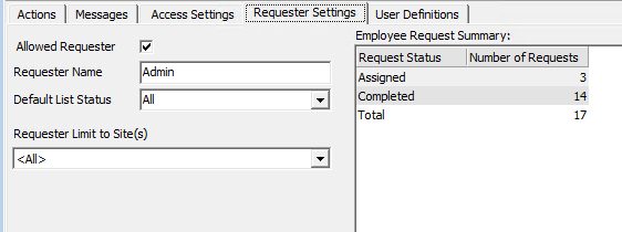Requester Setting Requester Setting