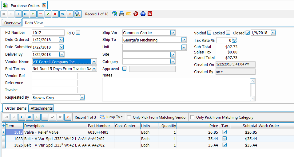 PurchaseOrdeTransaction PurchaseOrdeTransaction